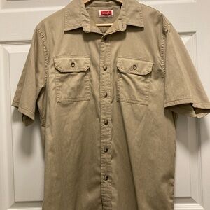 Wrangler Tan Casual Button Down Shirt